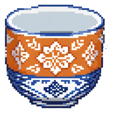 traditional Chinese tea cup with blue and white porcelain design without handle sticker