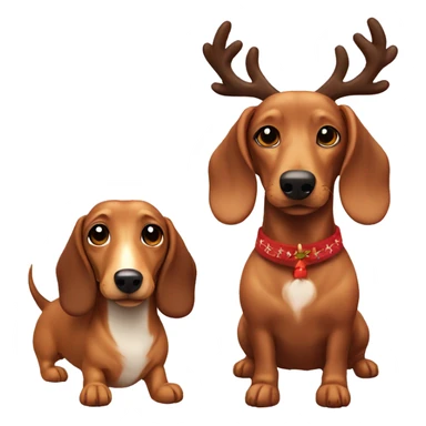 Dachshund and a reindeer custom sticker