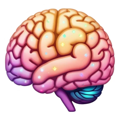 Brain with creativity colored sparkles sticker