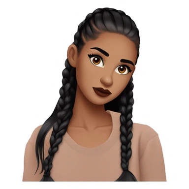 Alexa Demie from euphoria : warm brown eyes, bold black sharp eyeliner, sparkly rhinestones on eyes, dark arched brows, full nude-berry lips, light skin, high cheekbones, sleek dark brown long straight hair in ponytail.

 sticker