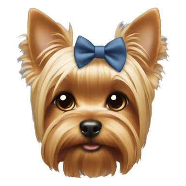 Yorkie wearing a bow  sticker
