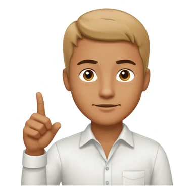 man pointing to the right sticker