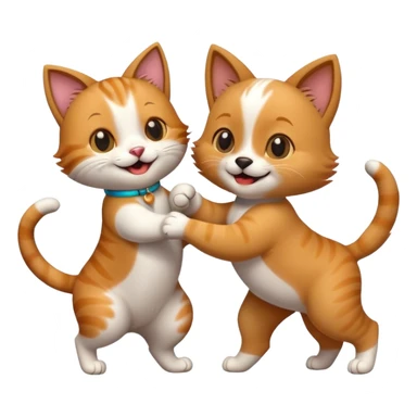 Cat dancing with a dog sticker