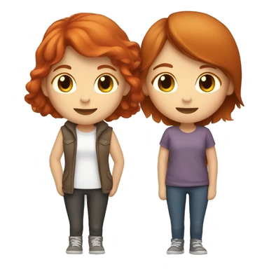 Red headed girl hugging brown haired girl sticker