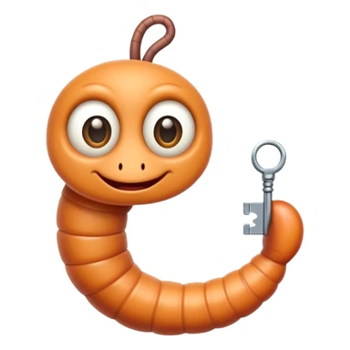 worm with a key in hand sticker