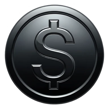 $ dollar black symbol sticker