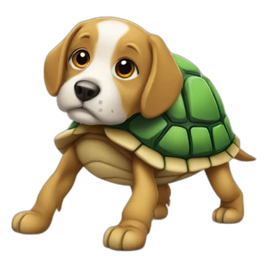 Un chien sur  tortue sticker
