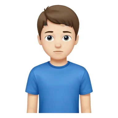 Crea un emoji a mezzo busto come ti ho già chiesto però di un ragazzo sulla 20ina ma che sembri più giovane, vestito da ragazzo sticker