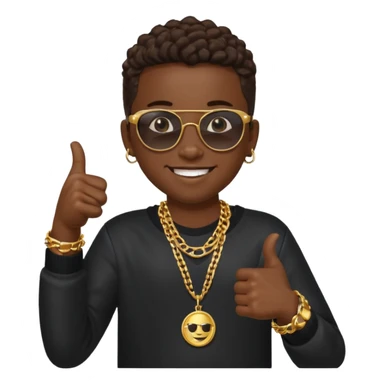 Creat light black kid with this "👍, 👈, 😀, 😎, reaction and make him habesha sticker