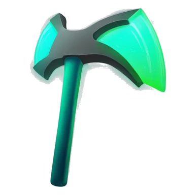 mining pickaxe with glowing neon elements sticker