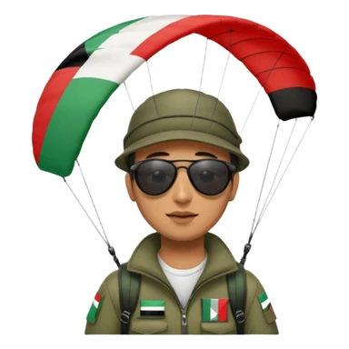 a palestinian flag paraglider, respect scrupulously the correct shapes and colours of the palestinian flag, try again sticker