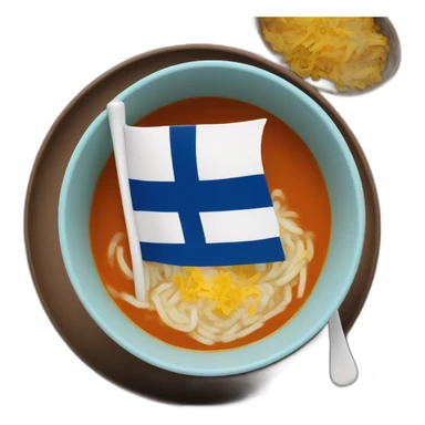 Flag of finland in a bowl of soupe sticker