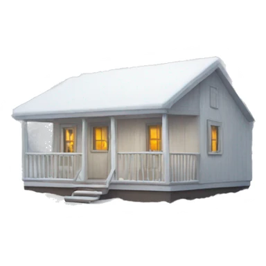 White cabin in snow sticker