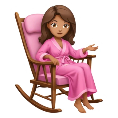 Brazilian beauty reclining in rocking chair in a pink rob sticker