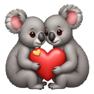 koalas cuddling with heart between them sticker