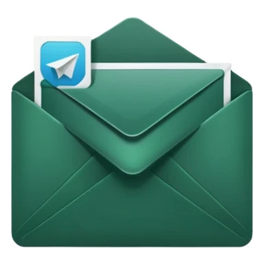 dark green telegram icon envelope without background sticker