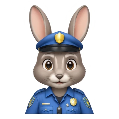 Judy Hopps (gray rabbit with a police suit, without a cap, big ear) from the Zootopia Disney movie sticker