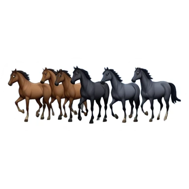 Hundred horses in the night forest with full moon in many stars sticker