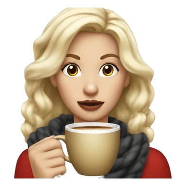 Christmas girl blonde with coffee  sticker