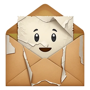 a torn paper coming out of an envelope sticker