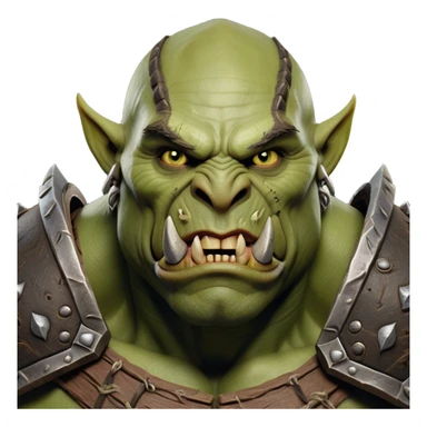 Cinematic Realistic WoW Orc Warrior Portrait, head tilted dramatically with an exaggeratedly amused expression, blending raw, primal might with a touch of unexpected humor. His battle-scarred green skin, robust muscles, and intricately detailed tribal armor in deep, earthy tones are rendered with lifelike texture and dynamic lighting, high shine, dramatic yet whimsical, capturing an orc warrior whose epic strength is matched by a playful, irreverent charm. sticker