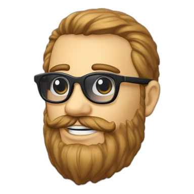 Bobo parisien mâle lunette cheveux année 80 chaume barbe sticker