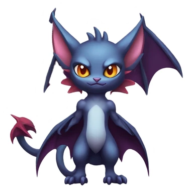  Kawaii Edgy Cool Vampiric Beautiful Noivern-Nargacuga-Litten with big Bat Ears full body sticker