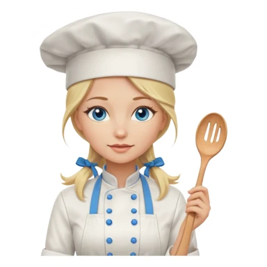 Sexy Long Blonde hair blue eyed female chef sticker