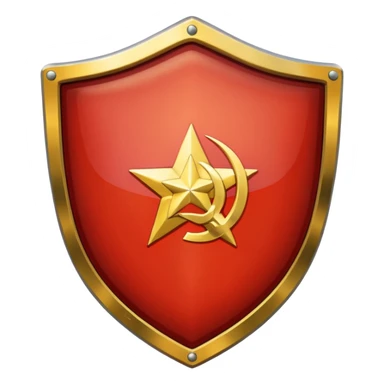 generate a very realistic shield metal with the USSR flag sticker