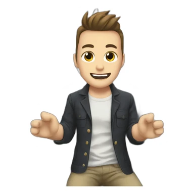 Carl on a bullet train through Japan sticker