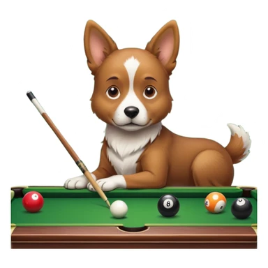 dog playing billiards sticker