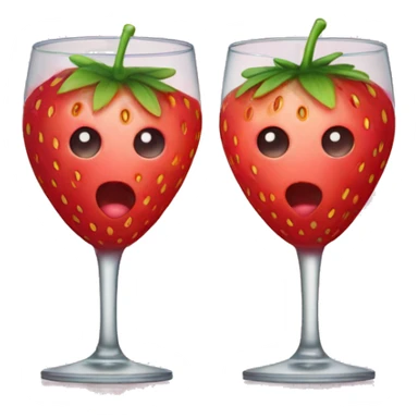 Two strawberry glasses clicking  sticker