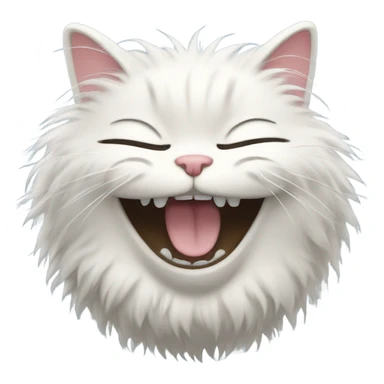 Fluffy cat laughing sticker