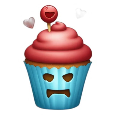 Happy cupcake with iron man  sticker