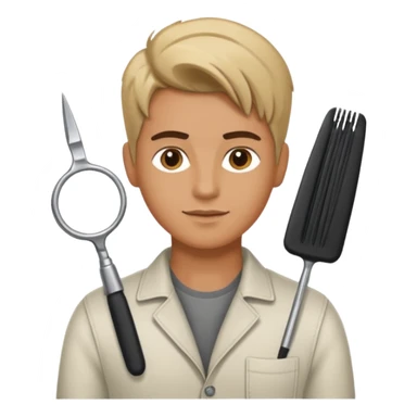hairstylist with casual clothes sticker