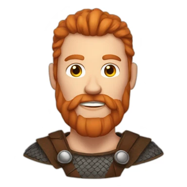 white male viking with a reddish beard streaked with white sticker