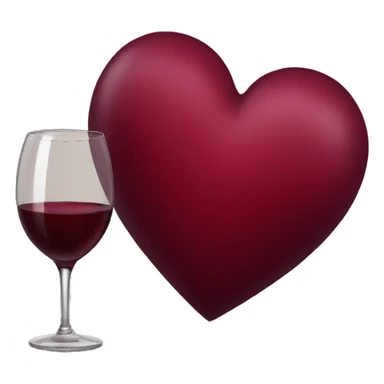 wine red heart sticker
