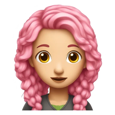 long pink hair fae with wings and insect antenna  sticker