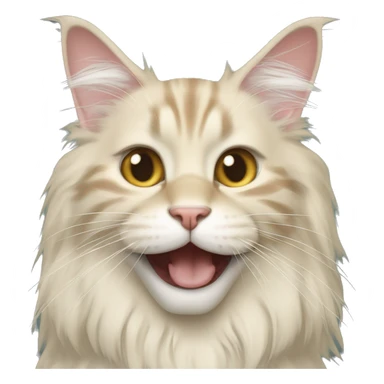 cream colored maine coon smile sticker