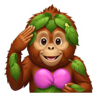 orangutang blowing kiss sticker