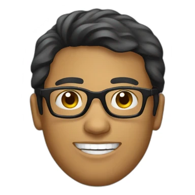 male peruvian w black glasses sticker
