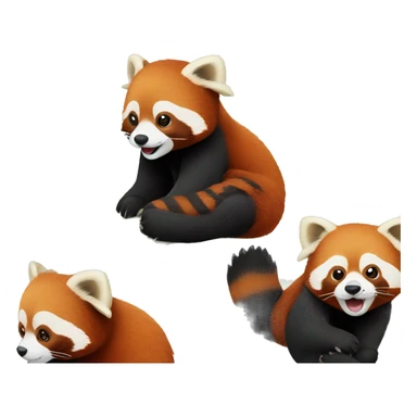 Red panda eating bamboo  sticker