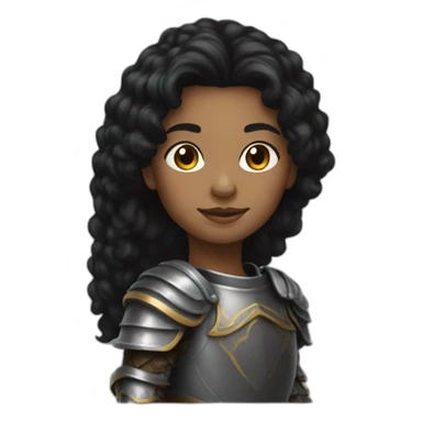 knight woman black haire sticker
