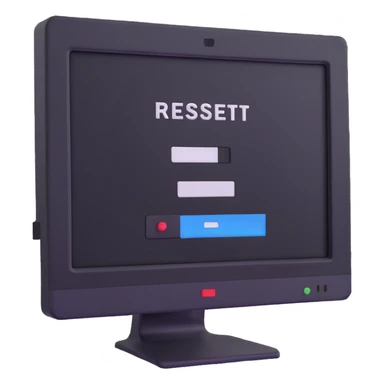 Computer screen with password field and reset button sticker