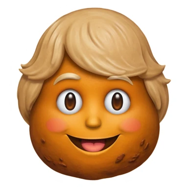 the poop emogi, a pile of poop in trumps image   none of those are what i want  i want the poop emogi with trumps face renbdered in poop, with an orange cast, and his wig on top sticker
