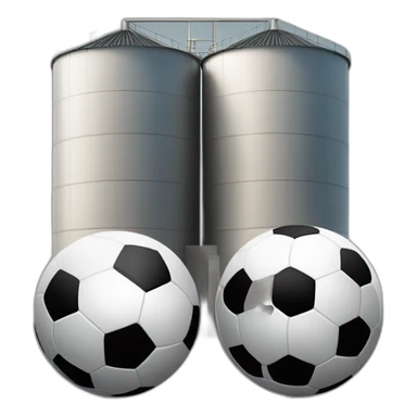two-soccer-balls-in-front-of-a-silo sticker