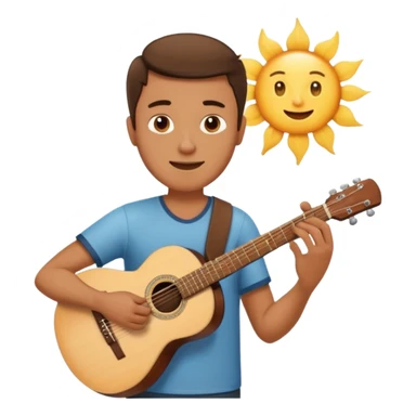 man holding guitar sticker