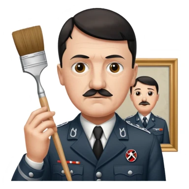 Adolf  hitler in uniform working as a decorator in a house nazi sticker
