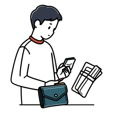 broke looking into wallet sticker