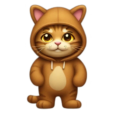 cat wearing bear costume sticker